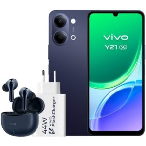 Smartphone Vivo Y21 4GB/256GB/6,74"/5G/Preto/Inclui Carregador + Auriculares