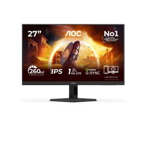 AOC Gaming 27G4ZREP - G4 Series - monitor LED - gaming - 27" - 1920 x 1080 Full HD @ 240 Hz - Fast IPS - 300 cd/m² - 1000:1 - HDR10 - 0.3 ms - 2xHDMI, DisplayPort - preto, vermelho