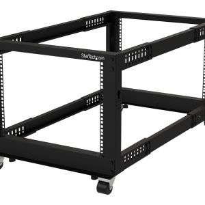 Startech 8U 19" Open Frame Server Rack, 4 Post Adjustable Depth 23-41" Mobile, Free Standing Rolling Network/Computer Equipment Data Rack, Dell PowerEdge, HP ProLiant ThinkServer - Adjustable Server Rack (4POSTRACK8U) - Gabinete estrutura aberta - 4