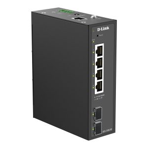D-Link DIS 210G-06 - Interruptor - industrial - inteligente - 6 x 10/100/1000 + 2 x Gigabit SFP - montável em trilho DIN