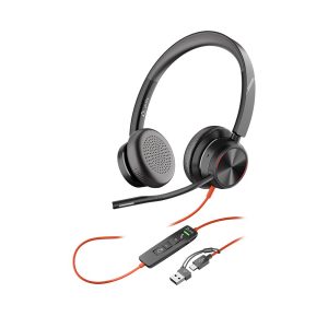 Poly Blackwire 8225 - Blackwire 8200 series - auscultadores - no ouvido - com cabo - cancelamento de ruído activo - USB-C - preto - Certificação Zoom, certificação UC - Replaces Poly SKU 214407-01