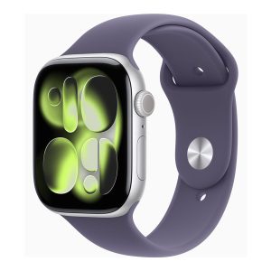 Apple Watch Series 11 (GPS + Cellular) - 46 mm - alumínio prata - relógio inteligente Com banda de desporto - fluoroelastómero - neblina roxa - tamanho da banda: M/L - 64 GB - LTE, Wi-Fi 4, UWB, Bluetooth - 5G - 36.9 g