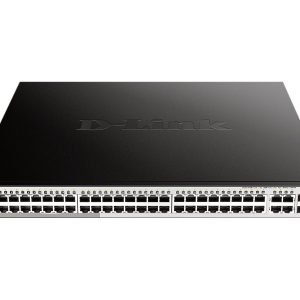 D-Link DGS 1210-52MP - Interruptor - inteligente - 48 x 10/100/1000 (PoE) + 4 x Gigabit combinado - desktop, montável em trilho - PoE (370 W)
