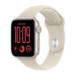 Apple Watch SE 3 (GPS + Cellular) - 44 mm - alumínio estrelado - relógio inteligente Com banda de desporto - borracha - areia - tamanho da banda: S/M - 64 GB - Wi-Fi 4, Bluetooth, LTE - 5G - 33 g