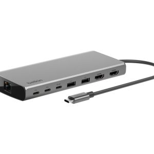 Belkin CONNECT 8-in-1 Dual Display Core Hub - Estação de engate - USB-C - 2 x HDMI - 1GbE