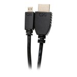 C2G 6ft HDMI to Micro HDMI Cable with Ethernet - High Speed HDMI Cable - Cabo HDMI com Ethernet - 19 pin micro HDMI Type D macho para HDMI macho - 1.83 m - blindado - preto