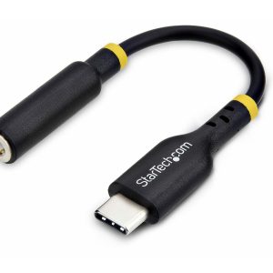 Startech USB-C Audio Adapter to 3.5mm TRRS Jack, Headphone Aux Dongle - Adaptador USB-C para jack de auscultadores - USB-C macho para mini jack 4 pólos fêmea - 12.7 cm - preto