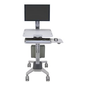 Ergotron WorkFit-C Single LD Sit-Stand Workstation - Carrinho - para ecrã LCD/equipamento PC - cinza - tamanho de tela: até 30"