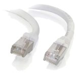 C2G Cat6a Booted Shielded (STP) Network Patch Cable - Cabo patch - RJ-45 (M) para RJ-45 (M) - 30 cm - PTB - CAT 6a - moldado, sem nós, entrançado - branco