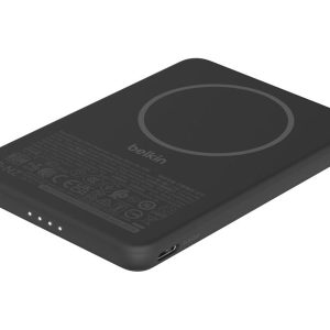 Belkin BoostCharge - Carregador portátil - slim, magnético - 5000 mAh - 7.5 watt - Fast Charge (USB-C) - no cabo: USB-C - preto