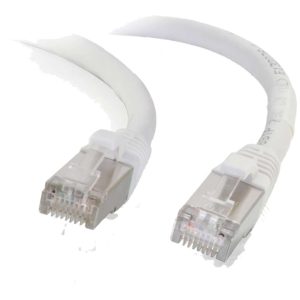 C2G Cat6a Booted Shielded (STP) Network Patch Cable - Cabo patch - RJ-45 (M) para RJ-45 (M) - 50 cm - PTB - CAT 6a - moldado, sem nós, entrançado - branco