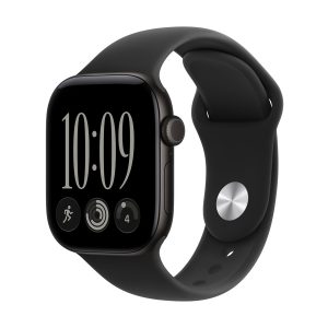 Apple Watch Series 12 (GPS + Cellular) - 42 mm - alumínio negro - relógio inteligente Com banda de desporto - borracha - preto - tamanho da banda: S/M - 64 GB - Bluetooth, Wi-Fi 4, UWB, LTE - 5G - 31.5 g