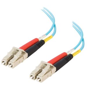 C2G LC-LC 10Gb 50/125 OM3 Duplex Multimode PVC Fiber Optic Cable (LSZH) - Cabo de rede - multi-modo LC (M) para multi-modo LC (M) - 1 m - 1 m - fibra óptica - duplex - 50 / 125 micron - OM3 - sem halogéneo - aqua