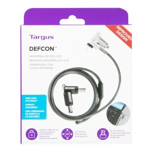 Targus DEFCON Ultimate - Trancamento do cabo de segurança - chaveado universal, com tampa de bloqueio adaptável - prata - 2 m