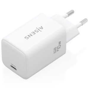 Carregador de Parede GaN Aisens ASCH-70W1P088-W/ 1xUSB Tipo-C/ 70W/ Branco