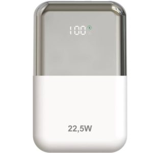 Powerbank 10000mAh Leotec LEPOW22W10WS/ 22.5W/ Branco e Prateado/ Inclui Cabo USB Tipo-C