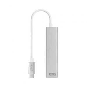 Hub USB Tipo-C Nanocable 10.03.0404/ 3xUSB/ 1xRJ45/ Cinzento
