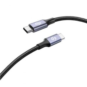 Cabo USB 2.0 Tipo-C Subblim Plus/ USB Tipo-C Macho - USB Tipo-C Macho/ Até 100W/ 480Mbps/ 2m/ Preto