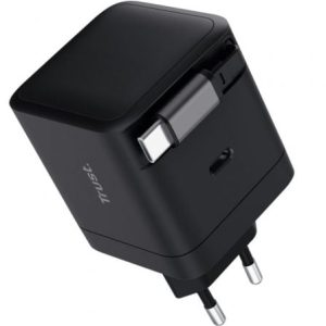 Carregador de Parede Trust Maxo 65W/ 1xUSB Tipo-C/ Inclui Cabo USB Tipo-C Retrátil/ 65W