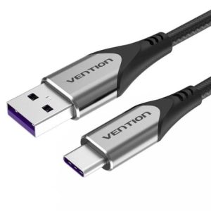 Cabo USB 2.0 Tipo-C Vention COFHH/ USB Tipo-C Macho - USB Macho/ Até 100W/ 480Mbps/ 2m/ Cinzento