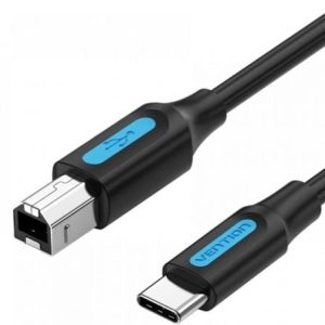 Cabo USB 2.0 Impressora Vention CQUBG/ USB Tipo-B Macho - USB Tipo-C Macho/ 480Mbps/ 1.5m/ Preto