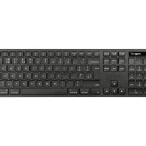 Targus EcoSmart - Teclado - full size - antimicrobiana - sem fios - Bluetooth 5.0, 2.4 GHz - QWERTY - Nórdico - preto