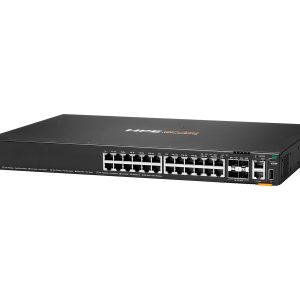 HPE Aruba 6200F 24G Class4 PoE 4SFP+ 370W Switch - Interruptor - Distância Máxima de Empilhamento de 10 km - L3 - Administrado - 24 x 10/100/1000 (PoE+) + 4 x 1 Gigabit / 10 Gigabit SFP+ (ligação ascendente) - montável em trilho - PoE+ (370 W) - BTO