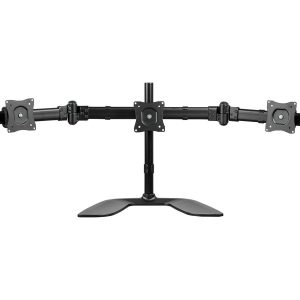 Startech Triple Monitor Stand for VESA Mount Monitors up to 27" - Steel (ARMBARTRIO2) - Plataforma (tampas de extremidade, pólo, placa de base, barra cruzada, arruelas, parafusos, corrente, 2 braços de monitor, suporte de montagem VESA, 2 parafusos m