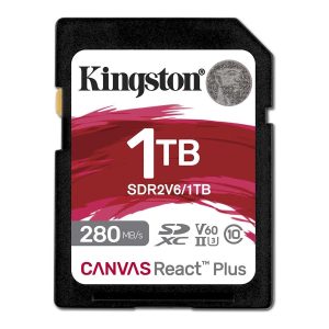Kingston Canvas React Plus - Cartão de memória flash - 1 TB - Video Class V60 / UHS-II U3 / Class10 - SDXC UHS-II