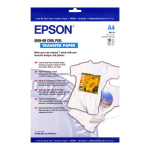 Epson Cool Peel T-Shirt - A4 (210 x 297 mm) 10 pcs. decalques a ferro - para EcoTank ET-7700, 7750, Expression Home HD XP-15000, Expression Premium XP-540, 6000, 6005